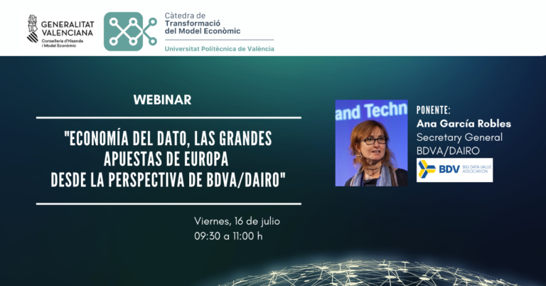 La Cátedra organiza un webinar sobre economía del dato con la participación de BDVA/DAIRO