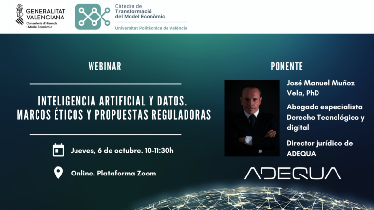 WEBINAR – Inteligencia artificial y datos. Marcos éticos y propuestas reguladoras
